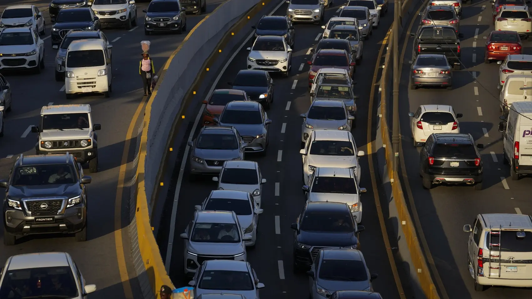 Rushhour Stau auf der Autobahn