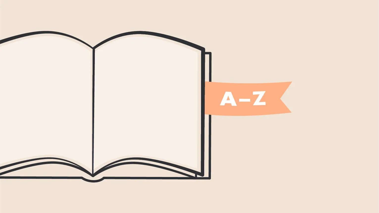 Buch aufgeschlagen Ein Abbild eines Buches und der Buchstaben A bis Z