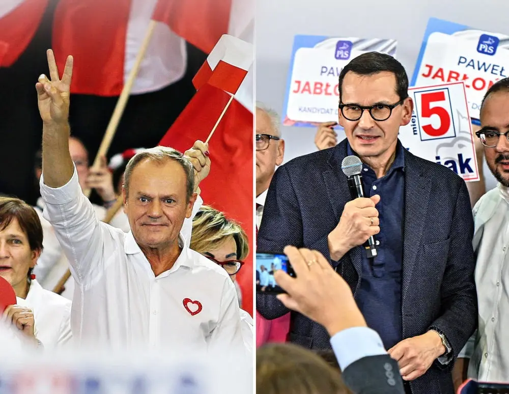 Donald Tusk und der amtierende Regierungschef Mateusz Morawiecki 