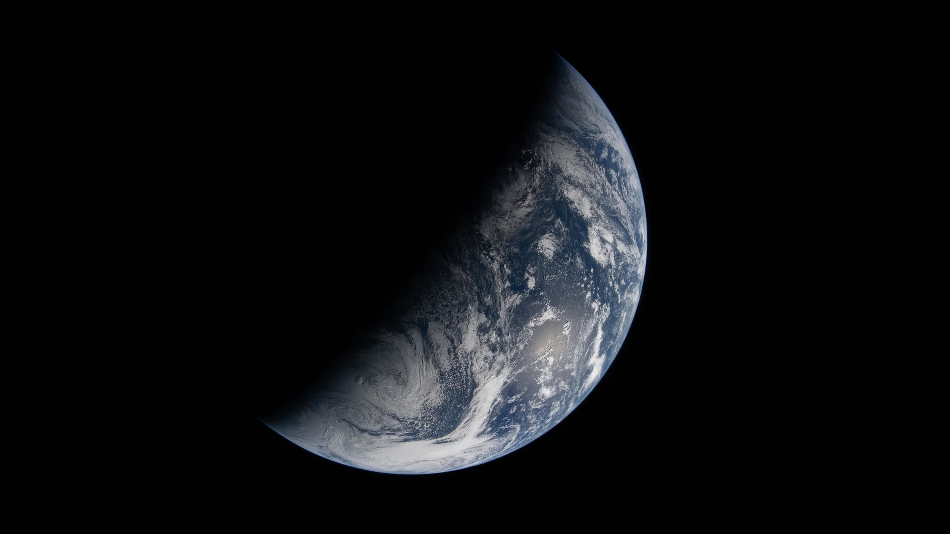 Blick auf die Erde aus Sicht der Artemis-II