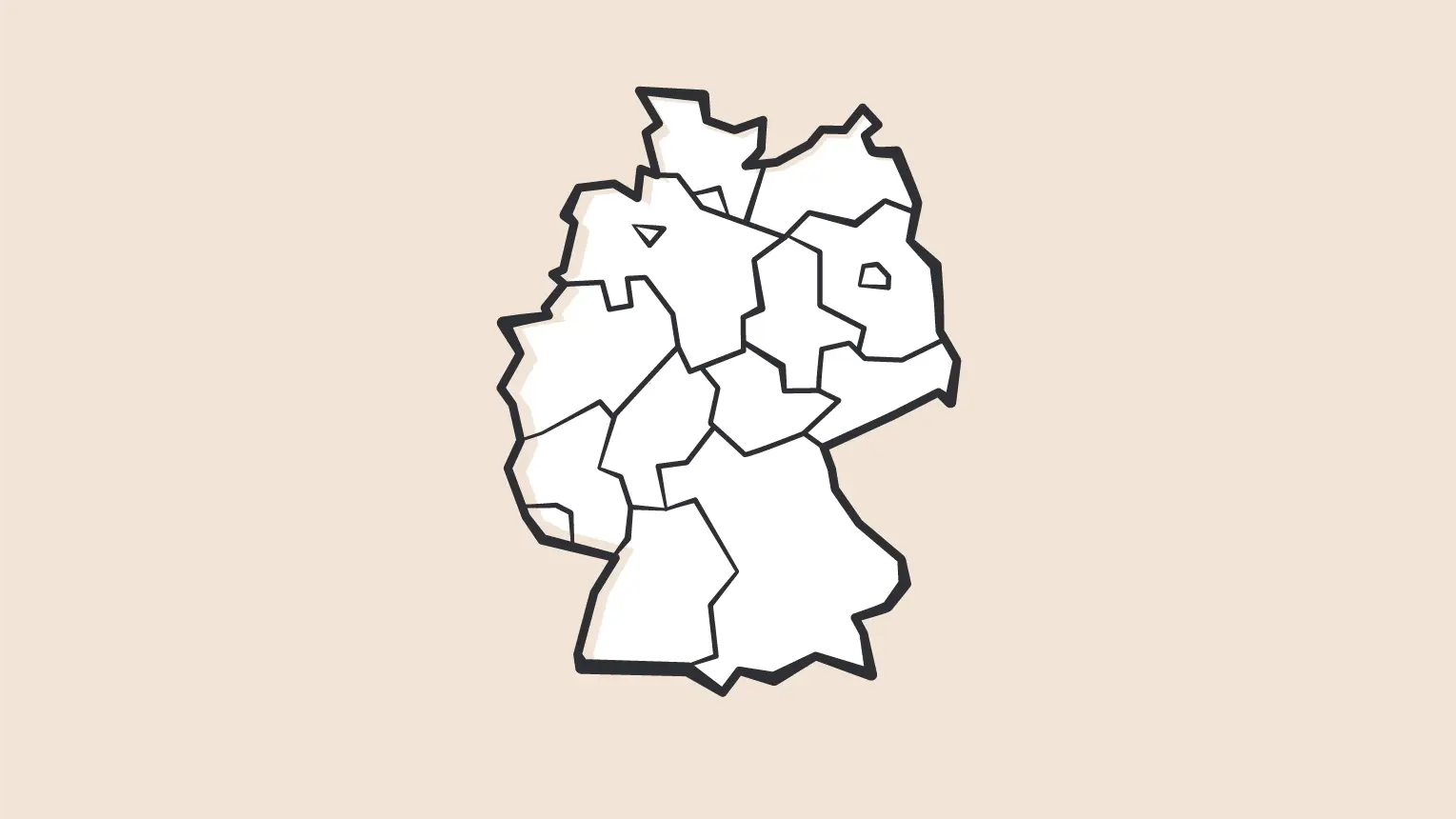 Ein Abbild einer Deutschland-Karte mit Ländergrenzen.