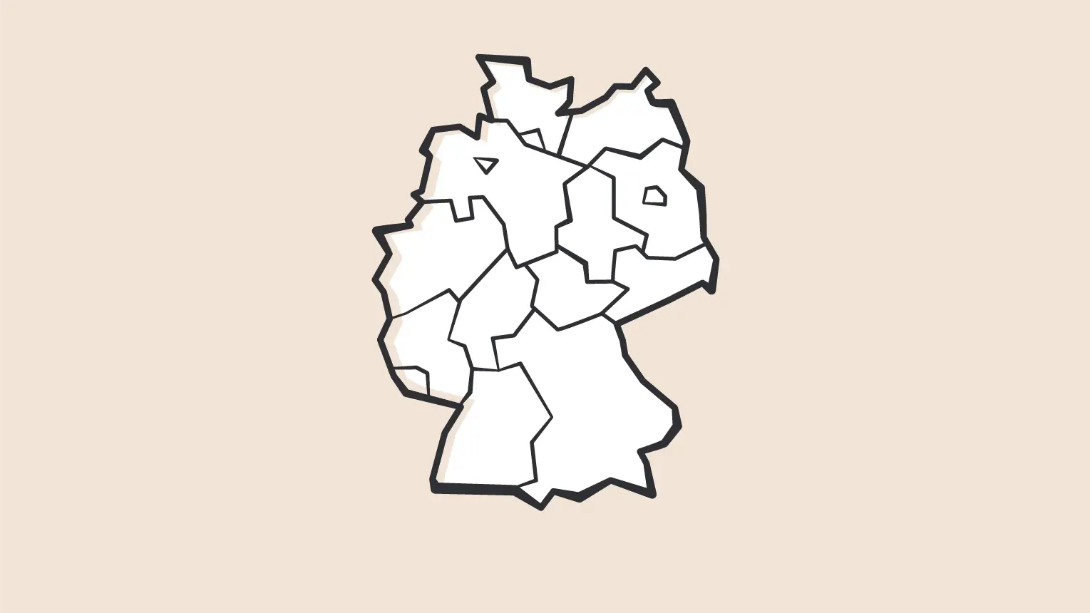 Ein Abbild einer Deutschland-Karte mit Ländergrenzen.
