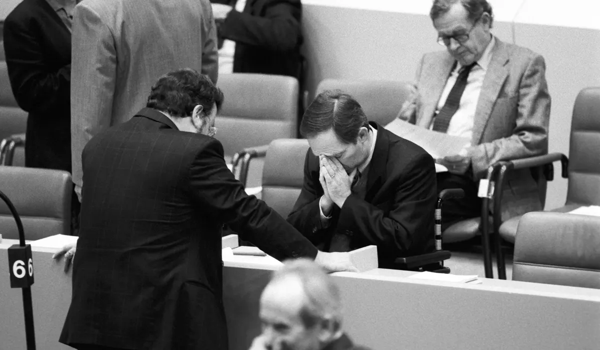 Abstimmung Bonn-Berlin- Debatte am 20.Juni 1991 im Plenarsaal Wasserwerk in Bonn