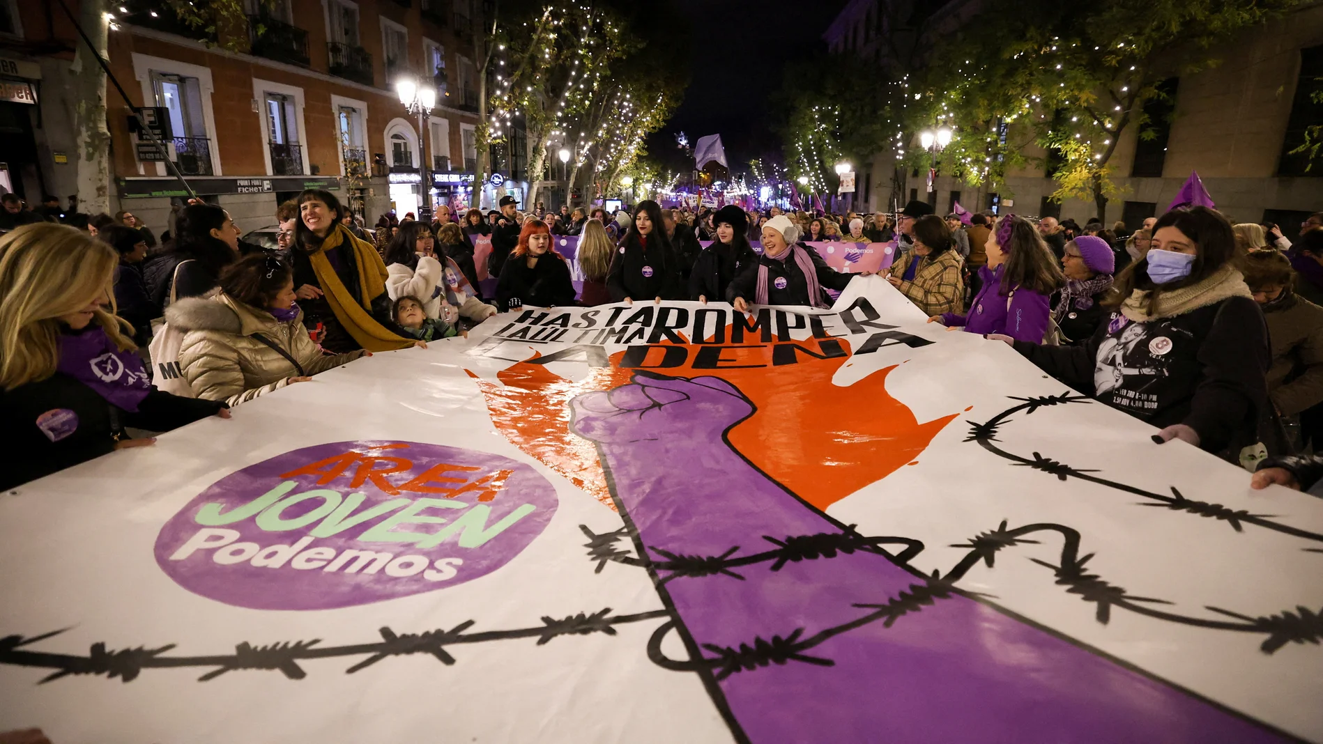 Demonstrationen in Madrid gegen Gewalt an Frauen