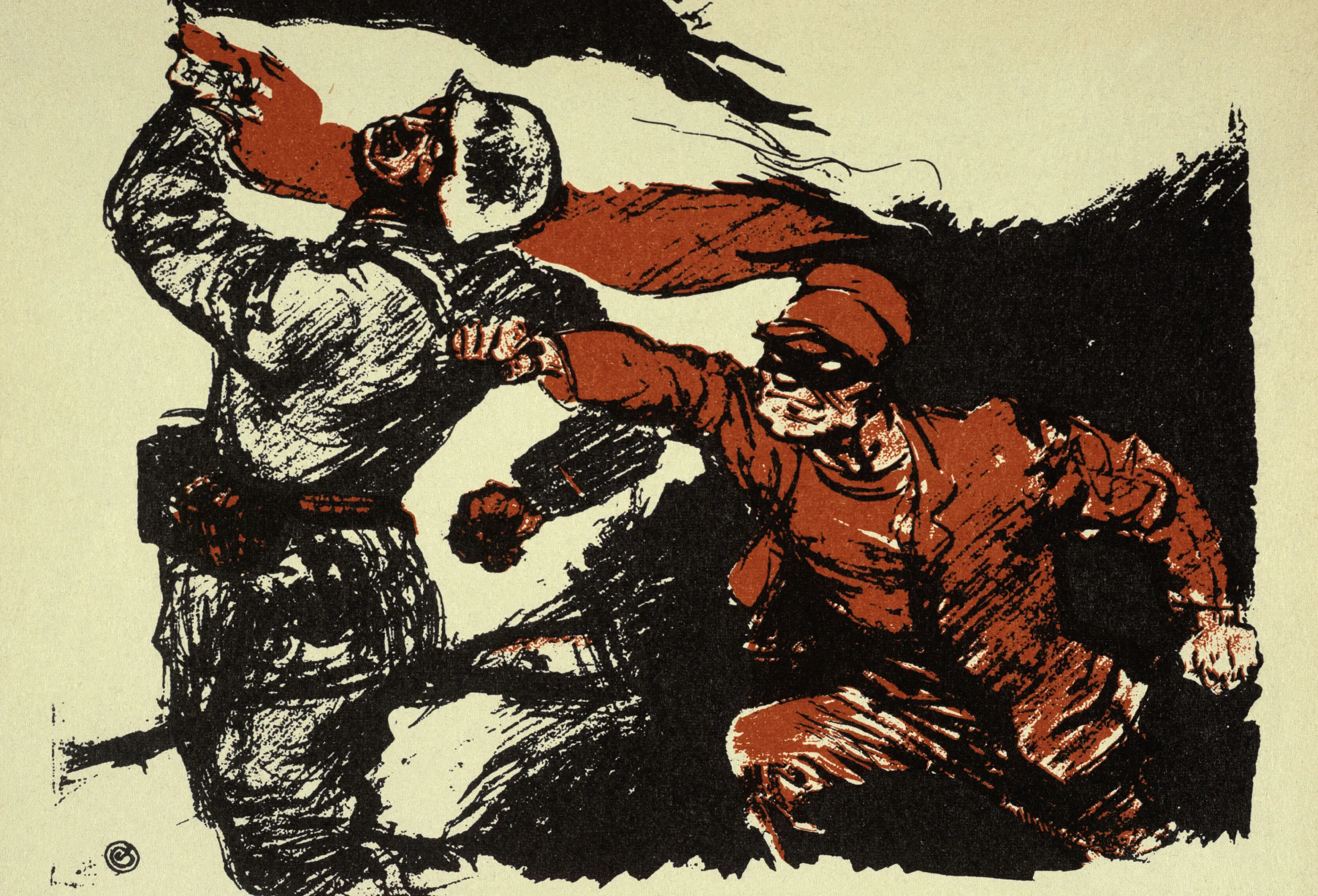 Dolchstoß-Illustration zu einem Wahlplakat der Deutschnationalen Volkspartei