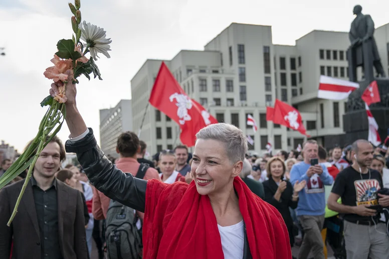 Maria Kolesnikova bei einer Demonstration