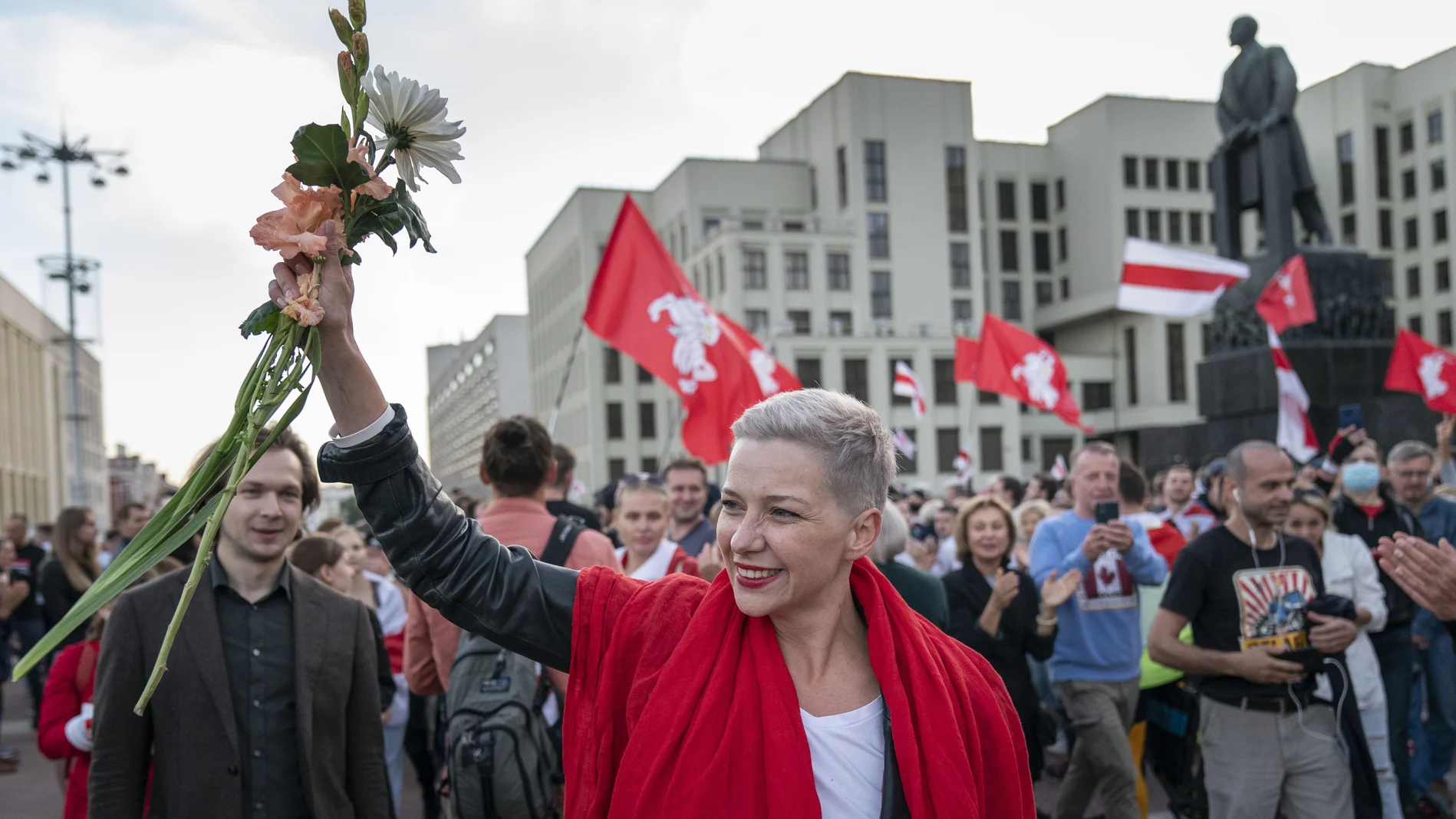 Maria Kolesnikova bei einer Demonstration