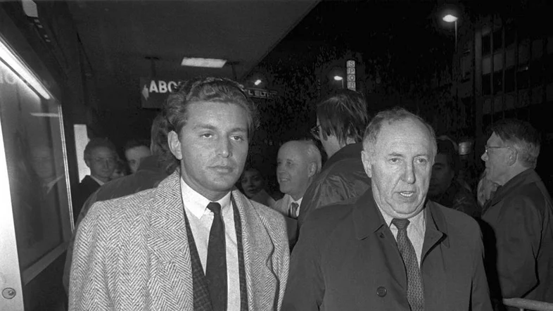 Ignatz Bubis und Michel Friedman nebeneinander