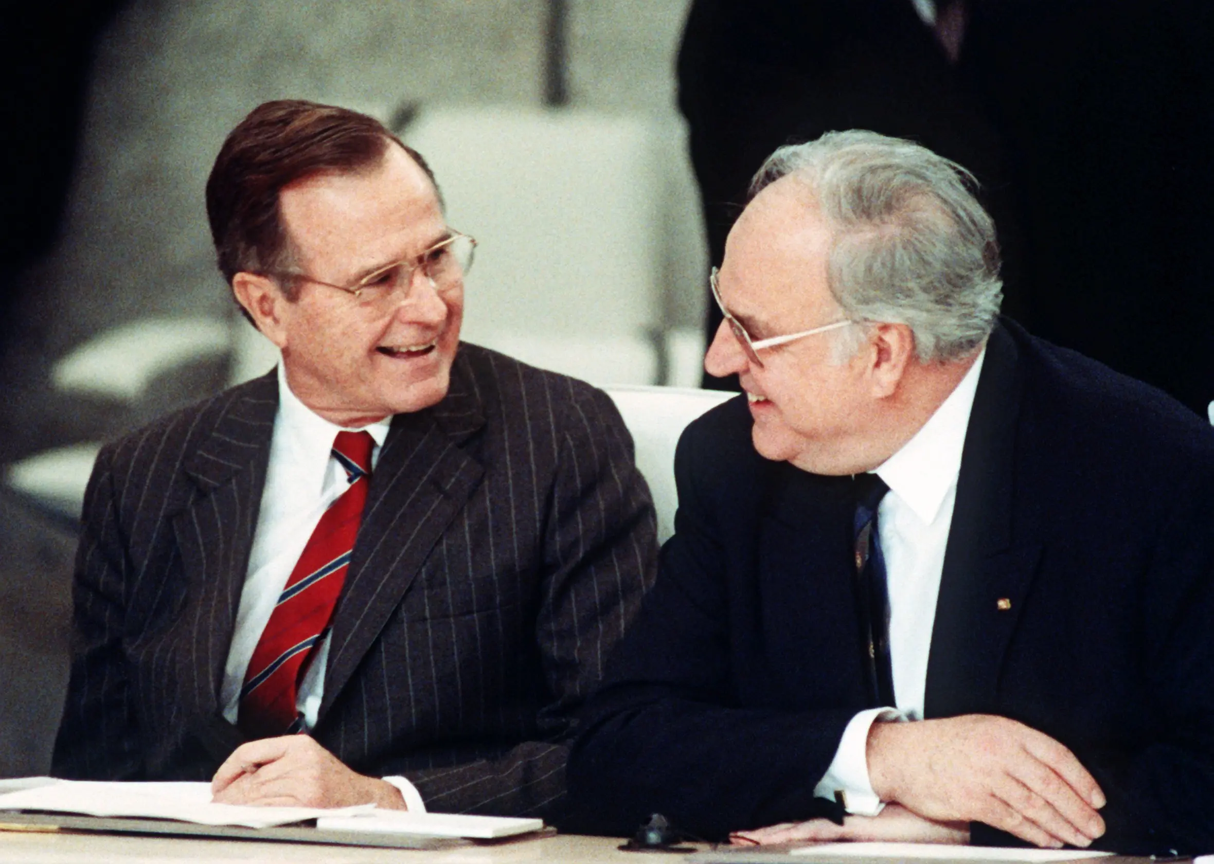 George Bush und Helmut Kohl George Bush und Helmut Kohl im Gespräch
