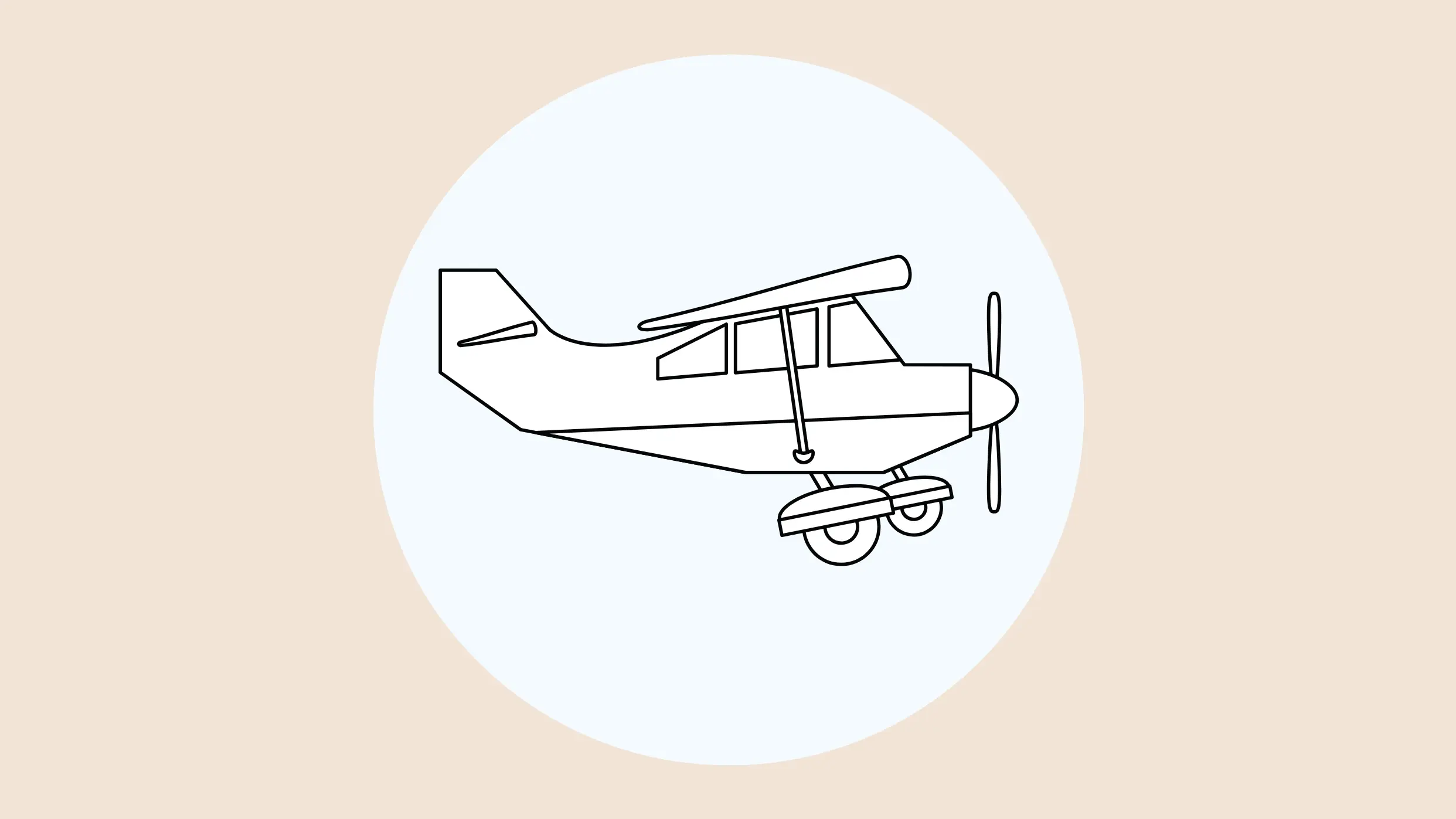 Immer den Horizont im Blick? Illustration eines Flugzeugs