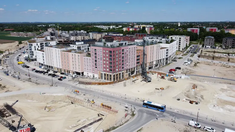 Baustelle aufgenommen aus der Luft