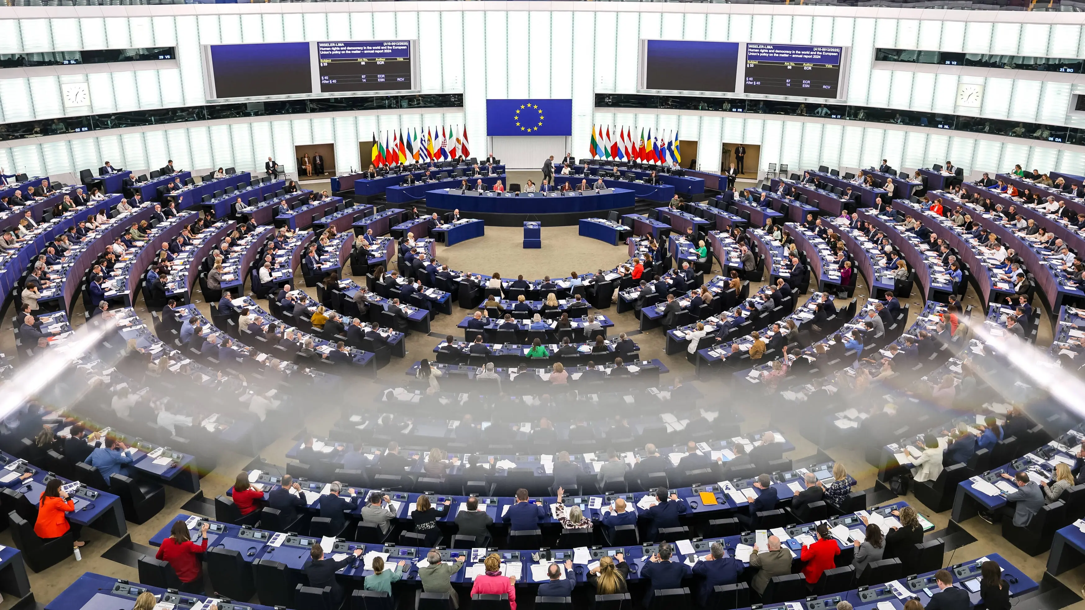 Blick in den Plenarsaal des Europäischen Parlaments in Straßburg