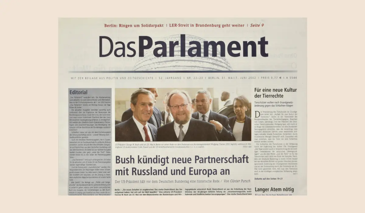Cover von "Das Parlament" vom 31. Mai 2002