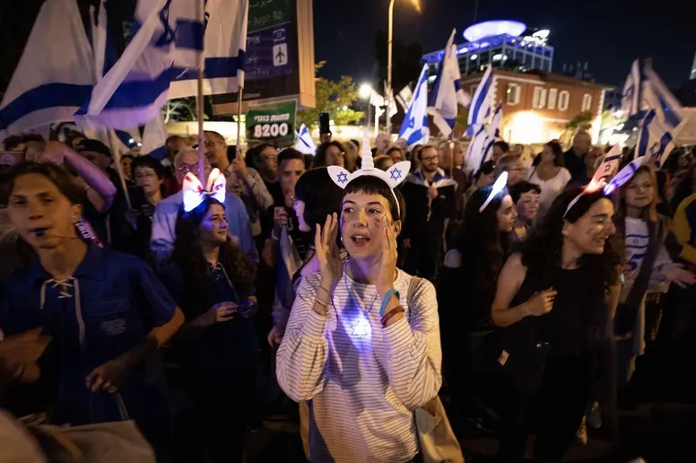 Demonstration in Tel Aviv, Israel.