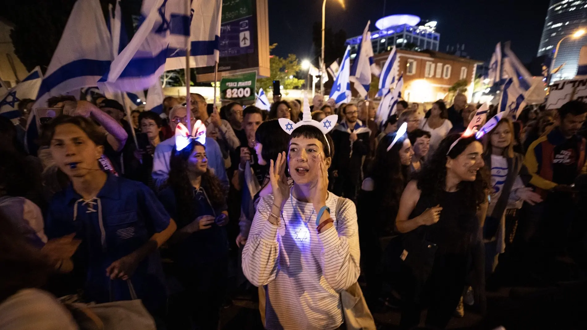 Demonstration in Tel Aviv, Israel.