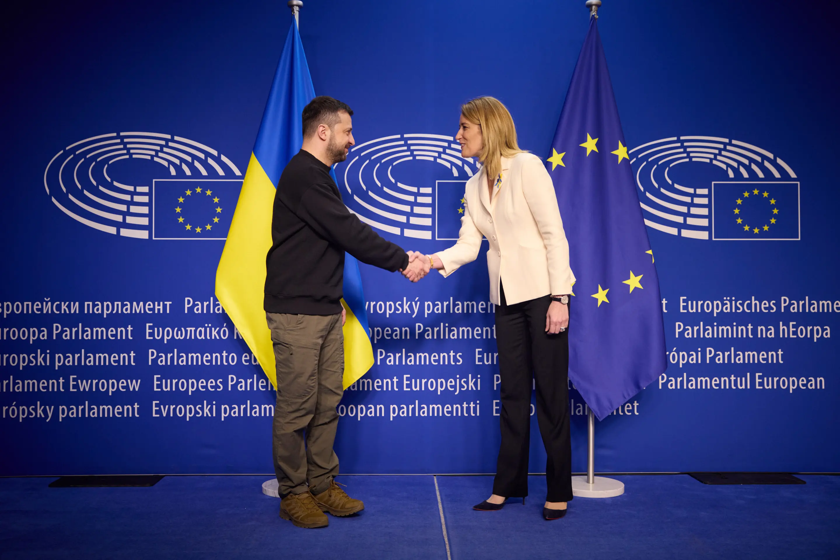 Wolodymyr Selenskyj zu Besuch im EU-Parlament Der ukrainische Präsident Wolodymyr Selenskyj zu Besuch im EU-Parlament