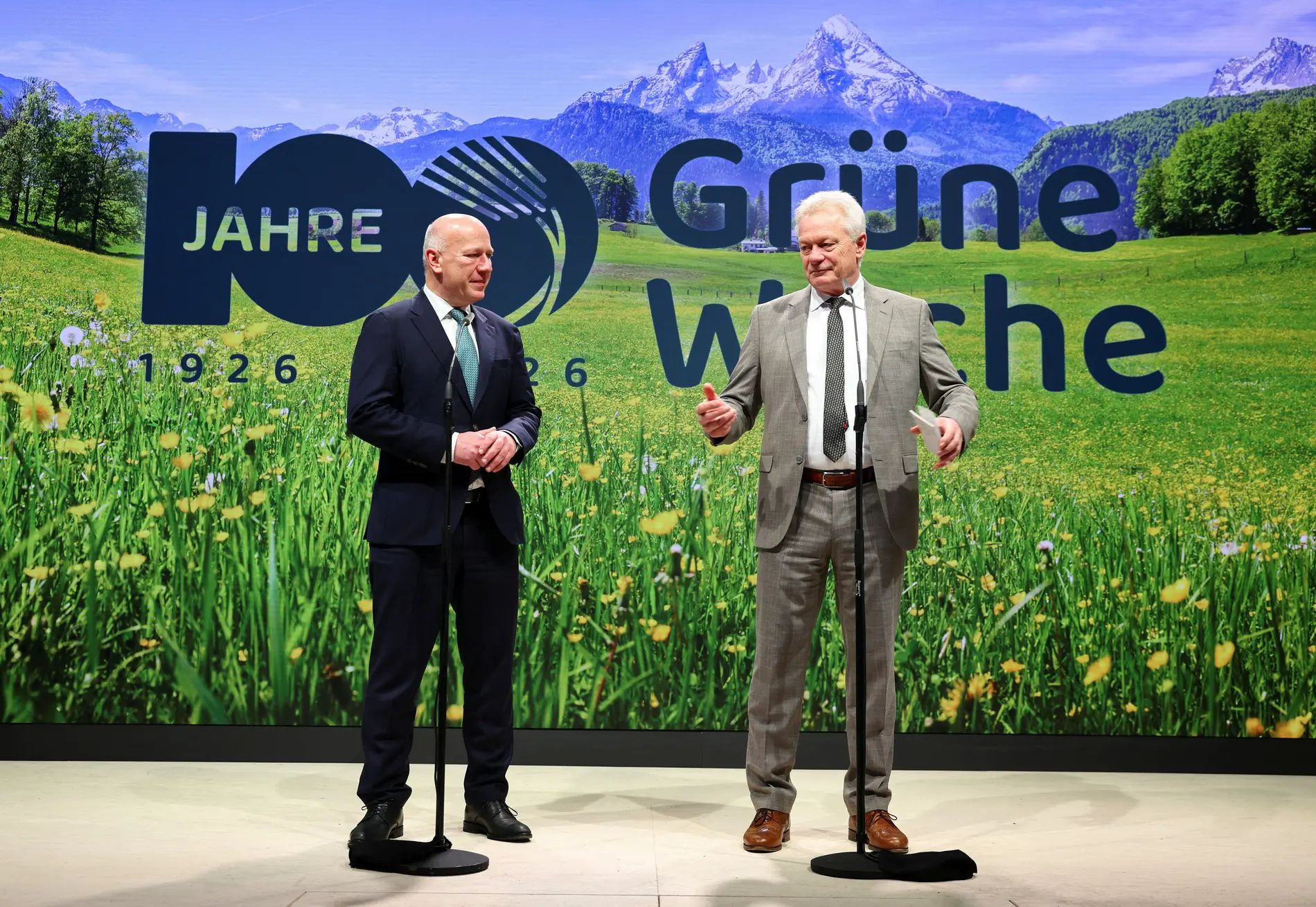 Alois Rainer und Kai Wegner bei der Eröffnung der Grünen Woche.