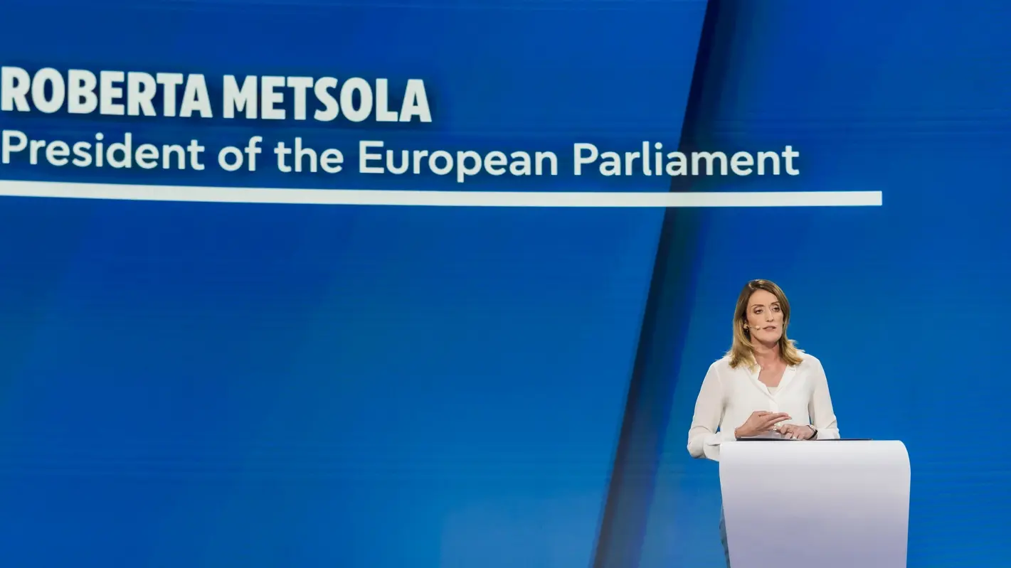 Roberta Metsola Roberta Metsola am Rednerpult