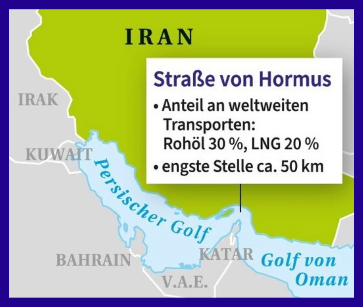 Karte der Straße von Hormus