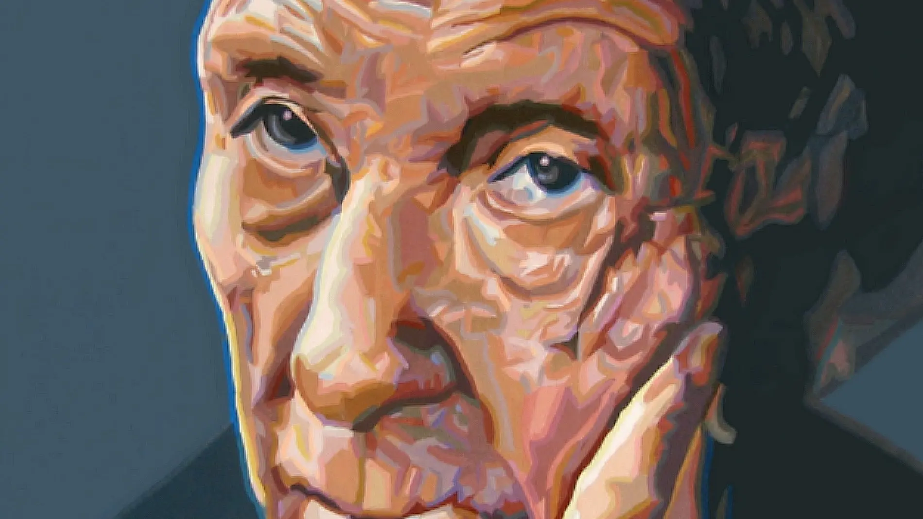 Gemaltes Porträt von Konrad Adenauer