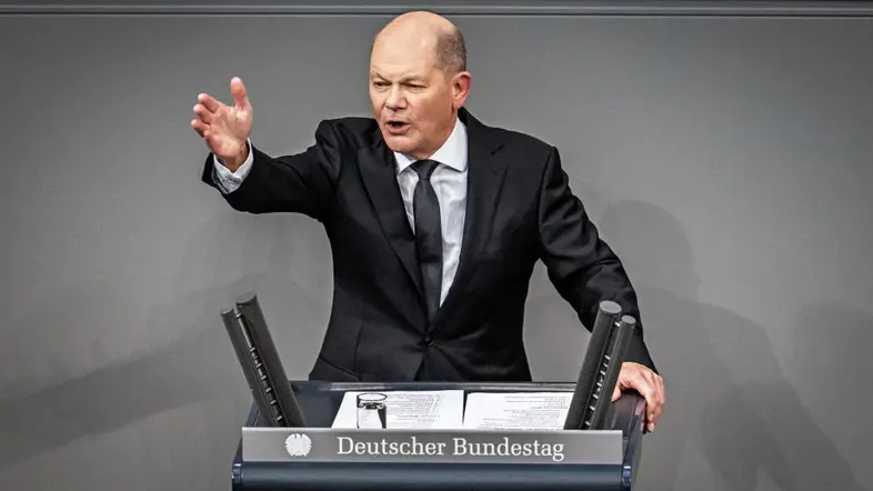 Olaf Scholz am Rednerpult