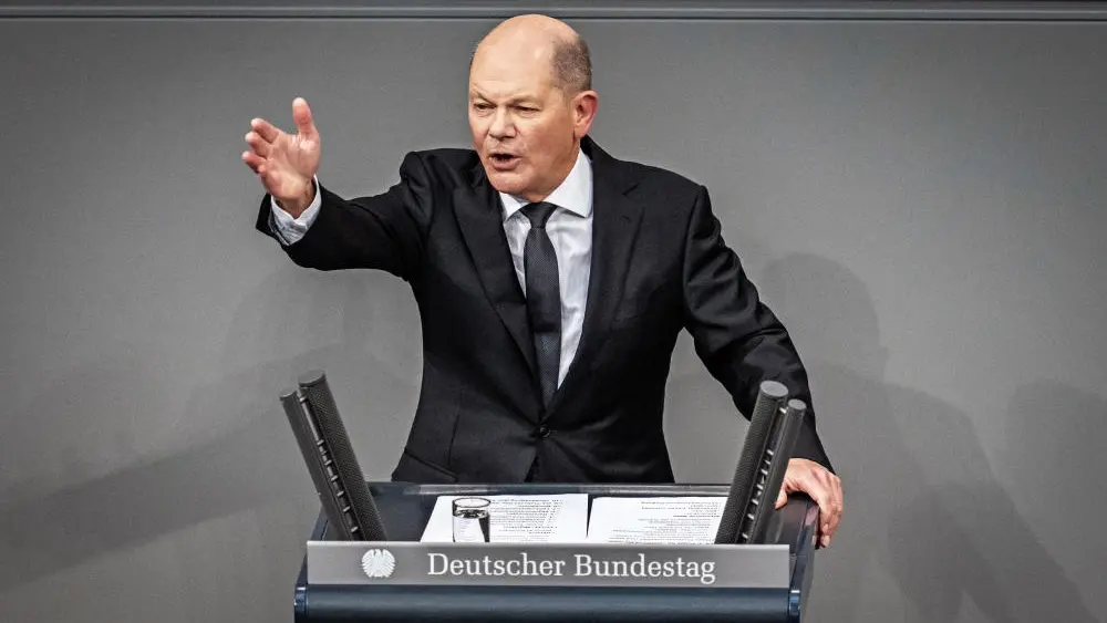 Olaf Scholz Olaf Scholz am Rednerpult