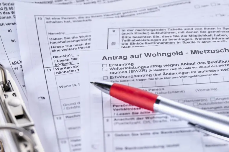 Antragsformular zum Wohngeld 