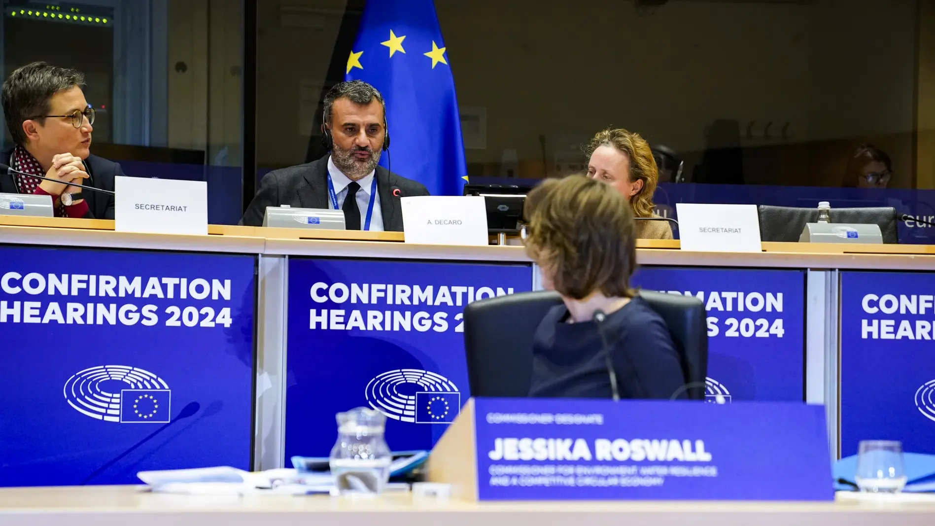 Die Anhörung der designierten Kommissarin Jessika Roswall Einblick in die Anhörung von Jessika Roswall