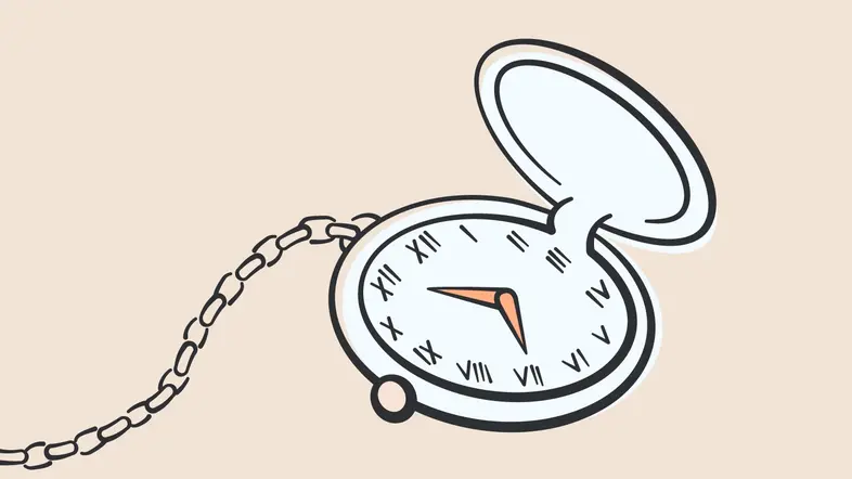 Illustration einer Taschenuhr.