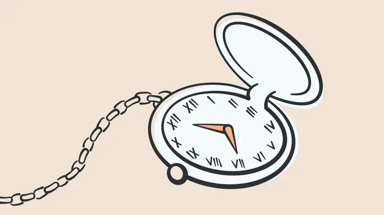 Illustration einer Taschenuhr.