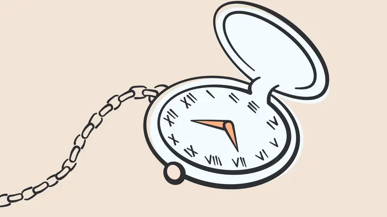 Illustration einer Taschenuhr.