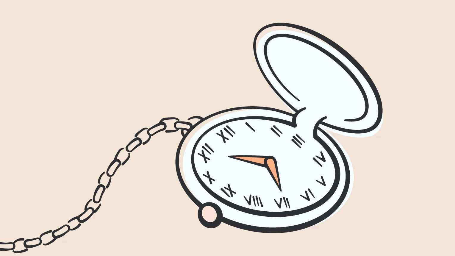 Illustration einer Taschenuhr.