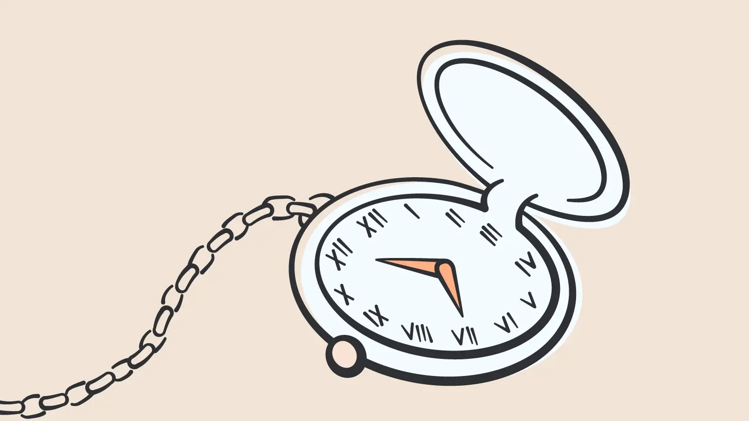 Illustration einer Taschenuhr.