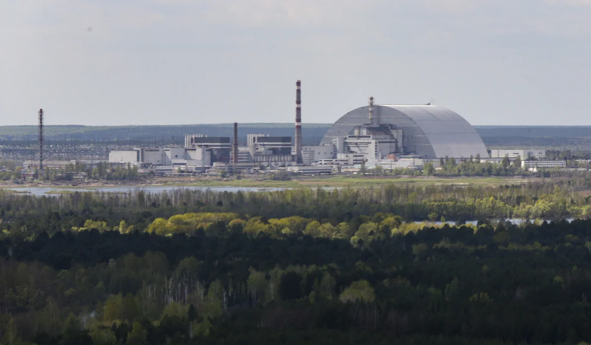 Blick auf das Tschernobyl-Kraftwerk in der Ukraine