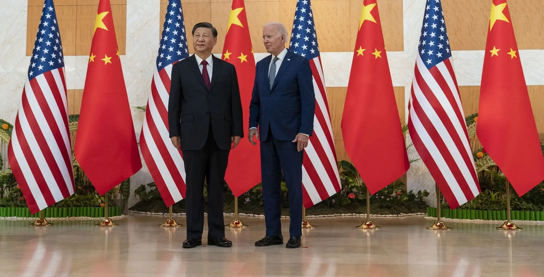 Das Bild zeigt Chinas Präsidenten Xi Jinping und US-Präsident Joe Biden.