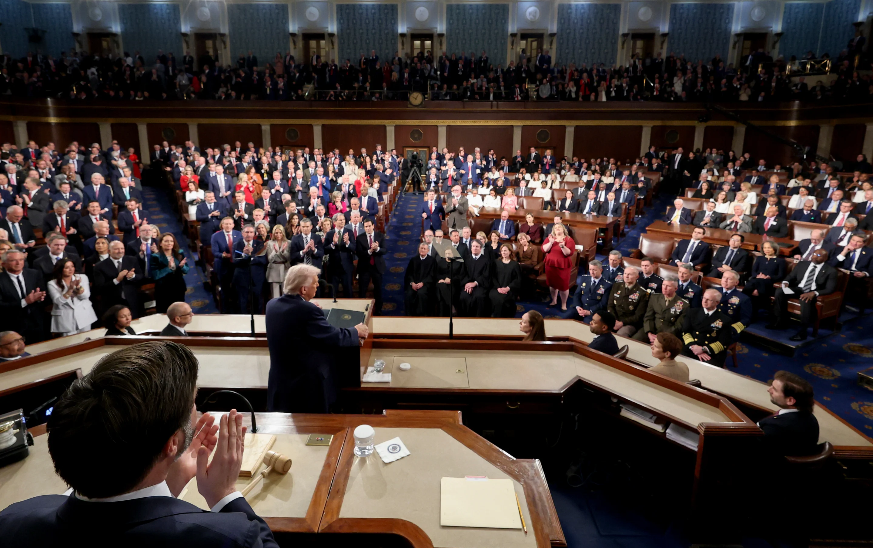 Donald Trump während seiner Rede vor dem Kongress im Repräsentantenhaus.