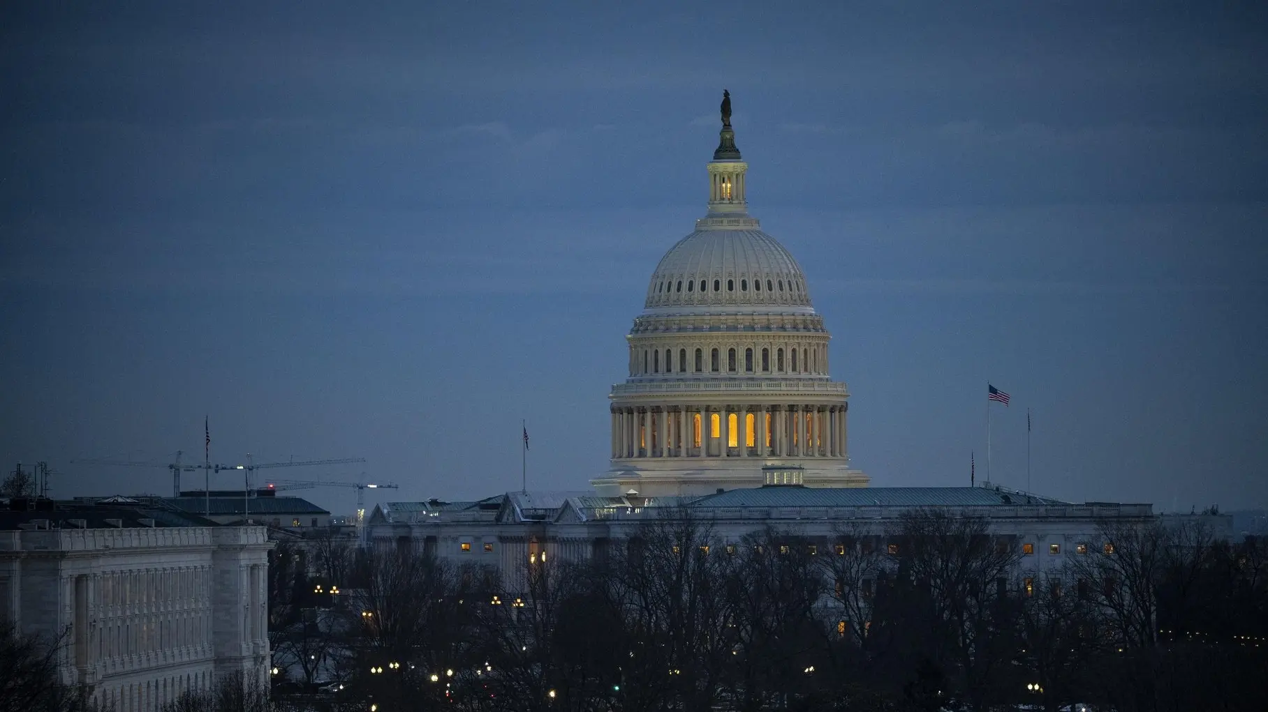 Der US-Kongress in Washington in der Dämmerung
