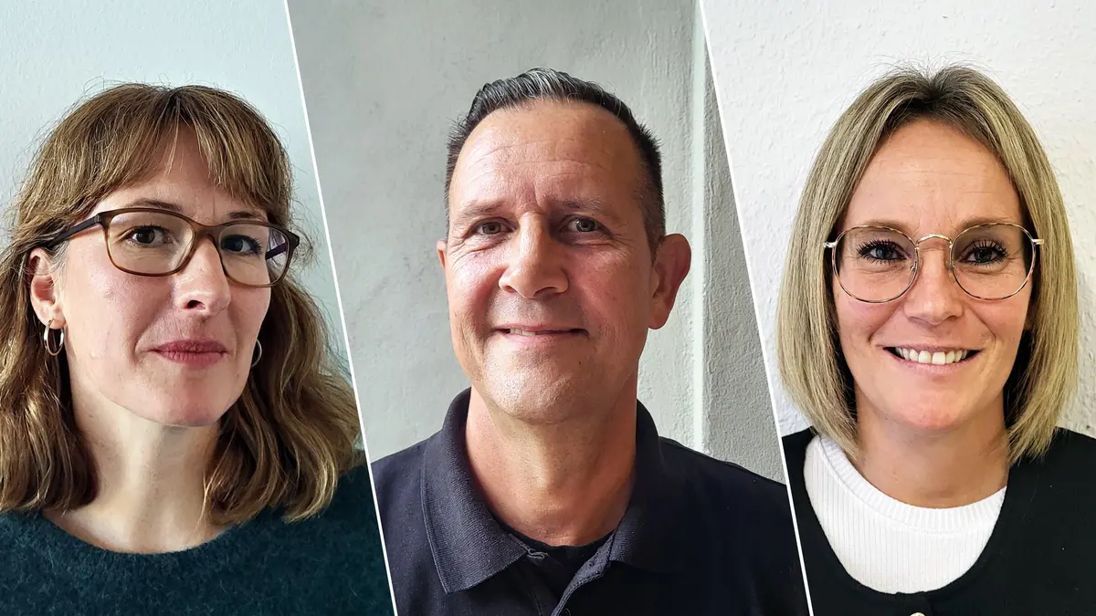 Collage von drei lächelnden Personen