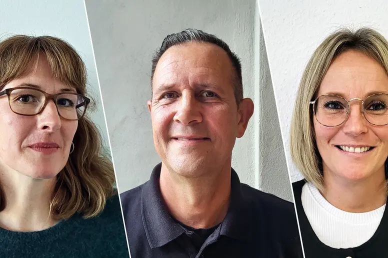 Collage von drei lächelnden Personen