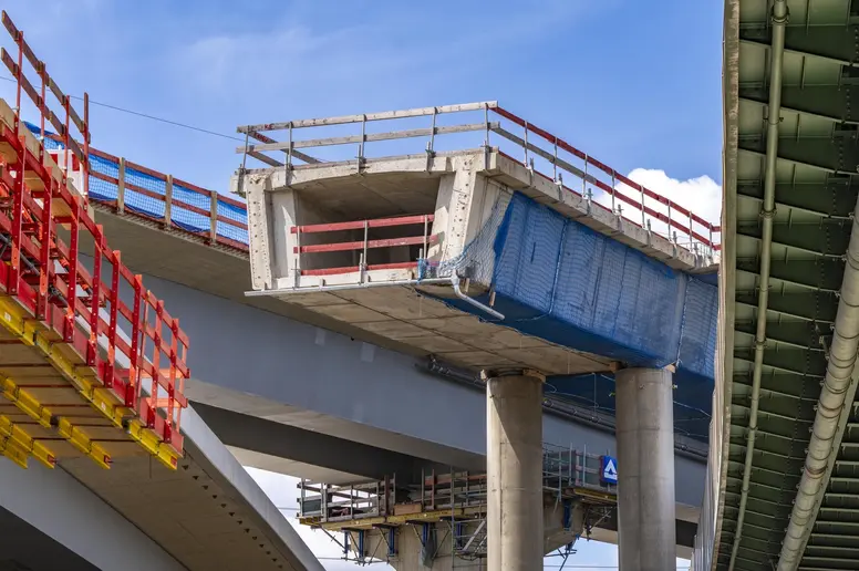 Autobahnbaustelle bei Leverkusen