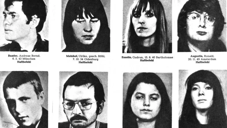 Ausschnitt Fahndungsplakat Baader Meinhof Gruppe