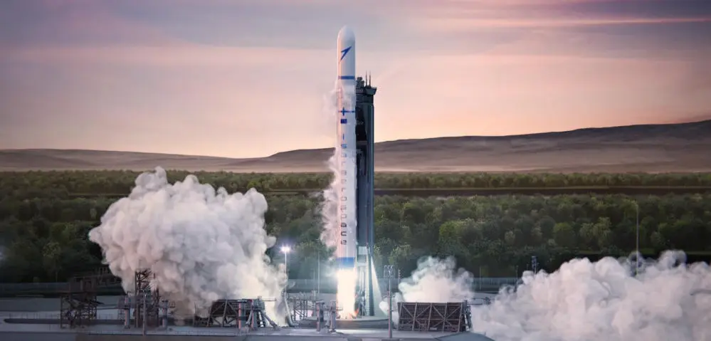 Isar Aerospace Das Bild zeigt die Illustration einer im Start befindlichen Rakete.