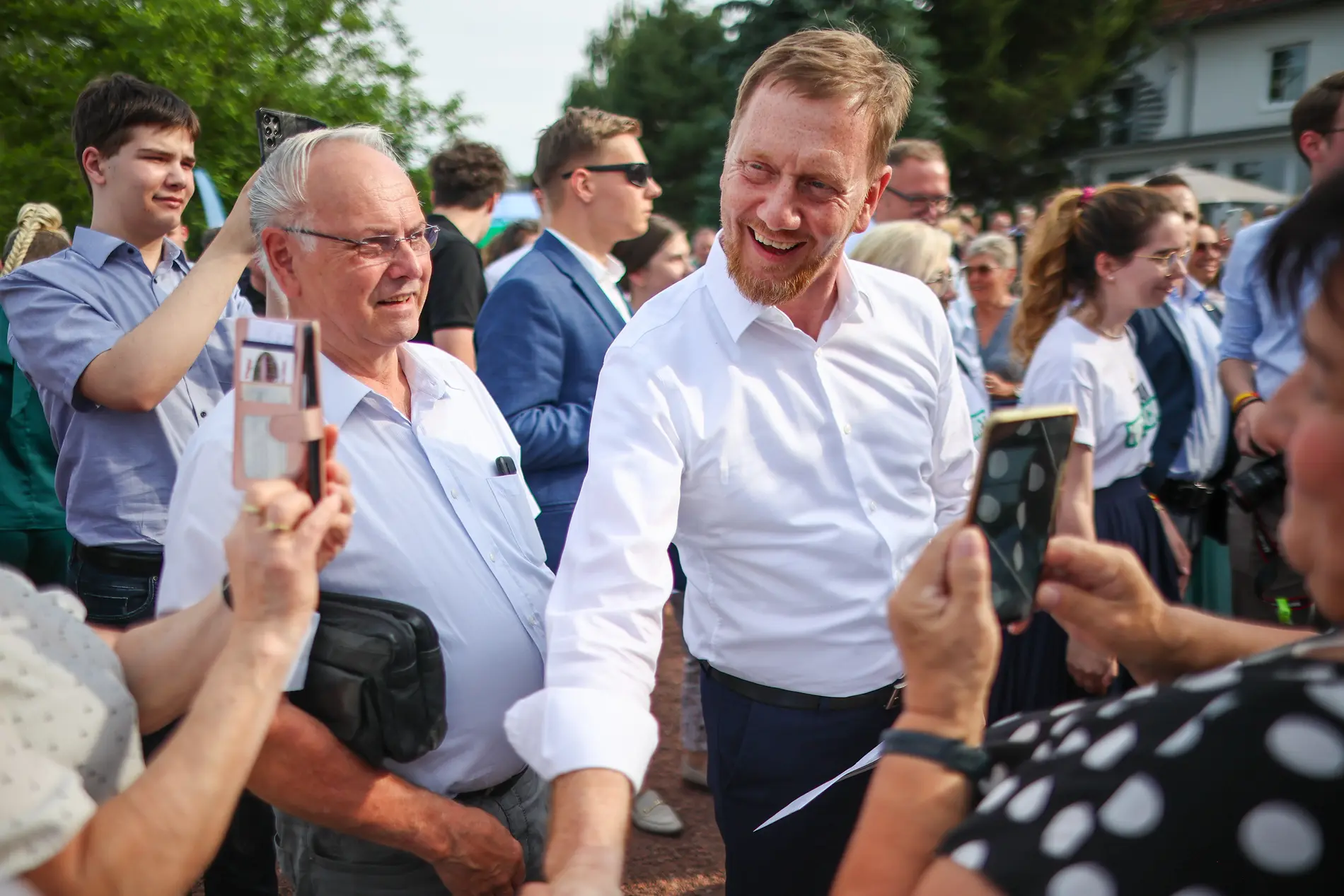 Michael Kretschmer im Wahlkampf Michael Kretschmer beim Wahlkampfauftakt