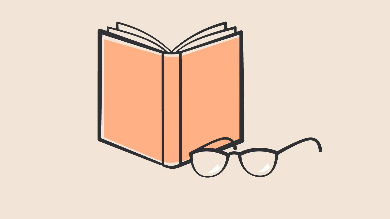 Ein Buch mit einer Brille