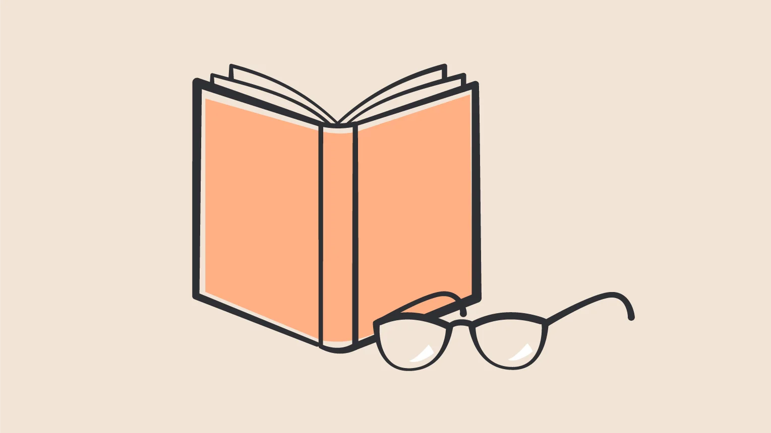 Ein Buch mit einer Brille