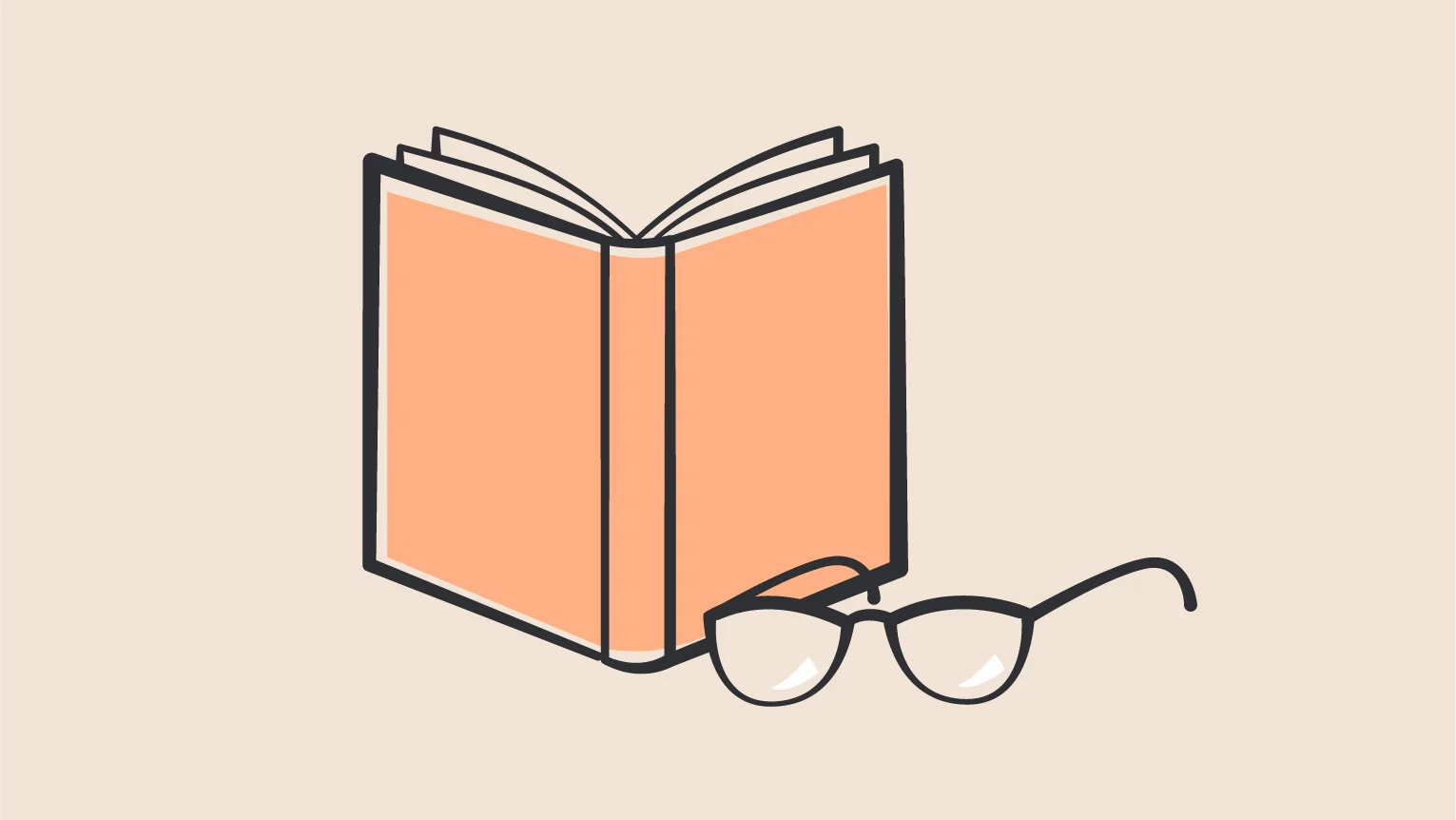 Ein Buch mit einer Brille