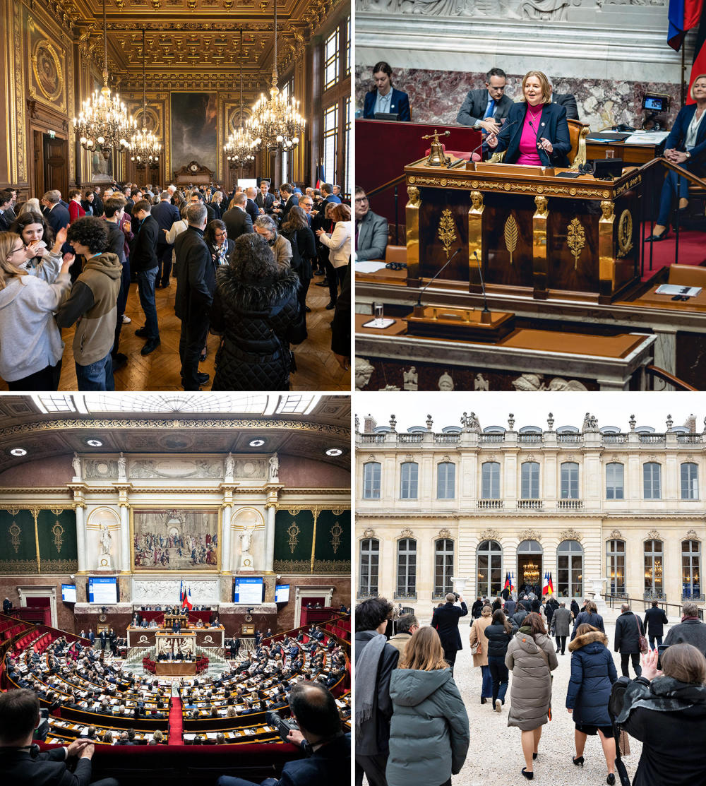 Collage: Deutschland und Frankreich feiern in Paris 60 Jahre Élysée-Vertrag